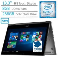 2017 Dell Inspiron 13.3 2-in-1 FHD (1920 x 1080) Touchscreen Convertible Laptop PC, Intel Core i7-6500U 2.5GHz, 8GB DDR4 SDRAM, 256GB SSD, Backlit Keyboard, Bluetooth, HDMI, Window