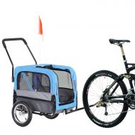 Aosom Elite-Jr 2-in-1 Dog Pet Bicycle Trailer/Stroller with Swivel Wheel
