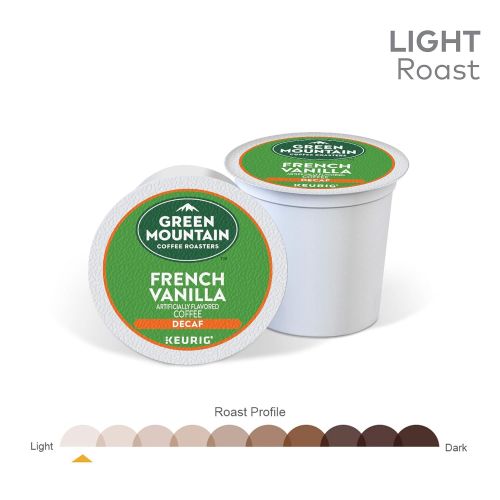  Green Mountain Coffee Roasters French Vanilla Decaf Keurig Single-Serve K-Cup Pods, Light Roast Coffee, 72 Count (6 Boxes of 12 Pods)