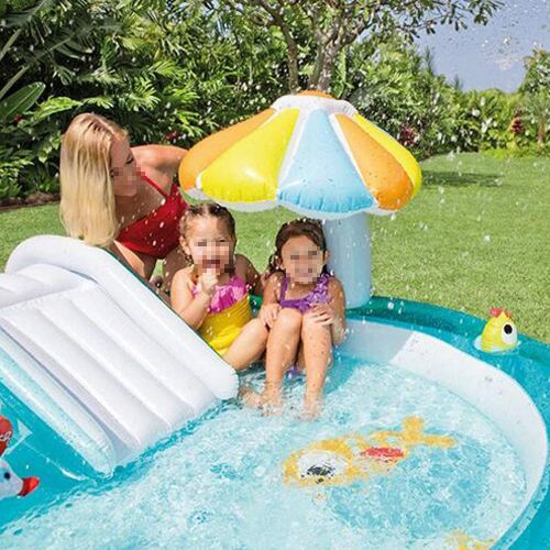 인플레터블 ZY Inflatable Swimming Pool for Children, with Crocodile Slide Fountain Paddling Pool Baby Marine Ball Pool