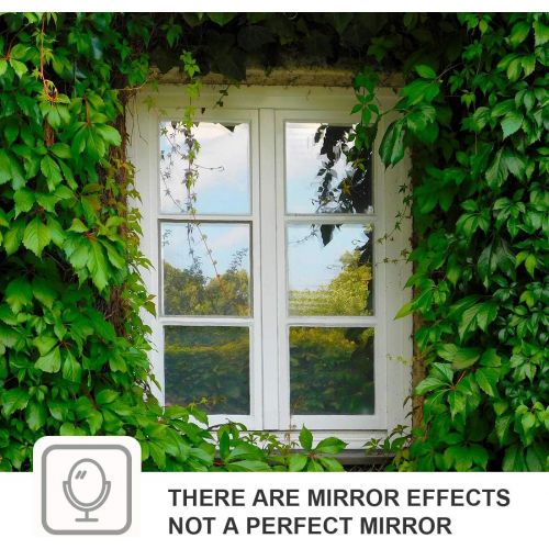  [아마존베스트]WPCTEV Window Film One Way Mirror Film Daytime Privacy Static Non-Adhesive Decorative Heat Control Anti UV Window Tint for Home and Office Black Silver 6 Mil 17.7 Inch x 6.5 Feet
