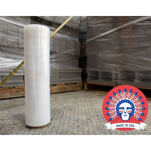  Ox Plastics 18 Inch X 1500 feet Tough Pallet Shrink Wrap, 80 Gauge Industrial Strength, Commercial Grade Strength Film, Moving & Packing Wrap, For Furniture, Boxes, Pallets (8-Pack)