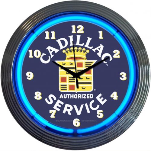  Neonetics Cars and Motorcycles Cadillac Service Neon Wall Clock, 15-Inch