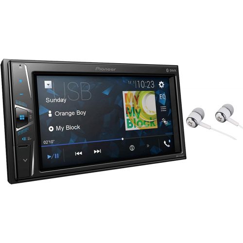파이오니아 Pioneer Double DIN 6.2 WVGA MP3 ID3 Tag Display Rear USB Input Mechless Bluetooth in-Dash AMFM Digital Media Car Stereo Receiver