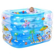 NISHANG Baby Inflatable Swimming Pool Inflatable Insulation Infant Child Baby Swimming Bucket Household Bath Barrel Newborn Tub Environmentally Friendly PVC Cartoon Painting