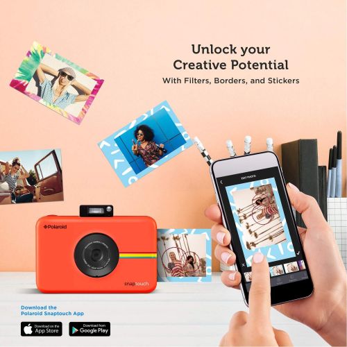폴라로이드 Zink Polaroid SNAP Touch 2.0  13MP Portable Instant Print Digital Photo Camera w/ Built-In Touchscreen Display, Red