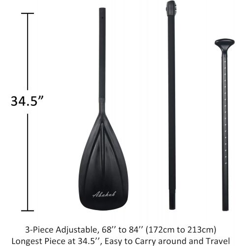  [아마존베스트]Abahub 3-Piece Adjustable Alloy Stand Up SUP Paddle Aluminum Shaft Black/Blue/Yellow Plastic Blade