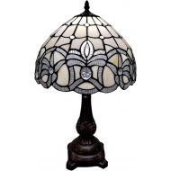 Amora Lighting AM281TL12 Tiffany Style Floral Design Table Lamp, White