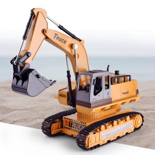  Bigbuyu Remote Control Excavator Fully Functional 8 Channel Die-Cast Construction Crawler Tractor with Lights, Sounds, Independently Rotating Workbench, Cab and Metal Shovel