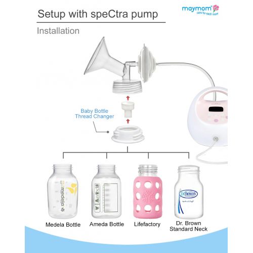  [아마존베스트]Maymom Baby Bottle Thread Changer or Bottle Converter; Allow Spectra S1 S2 Pumps Wide Mouth...