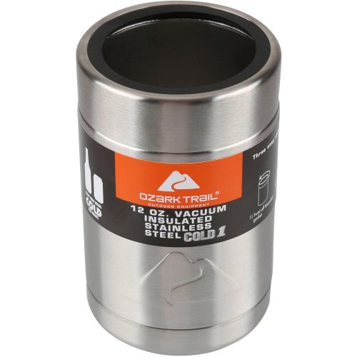  Ozark Trail 12-ounce Vacuum Insulated Stainless Steel Can Cooler with Metal Gasket (4)