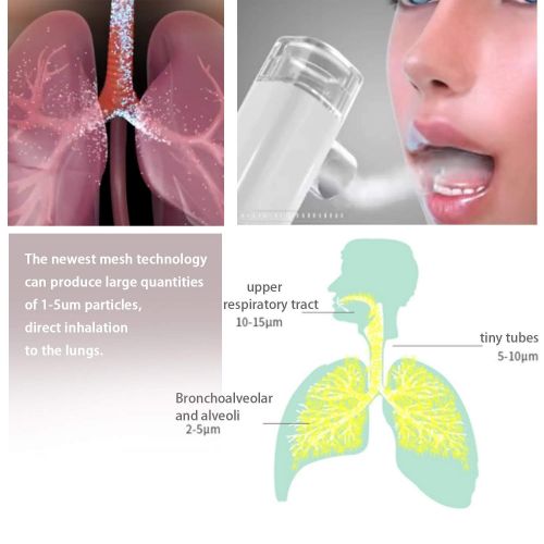  Intee Handheld Portable Inhaler Ultrasonic Nebulizer Strong Mist for Kids Adults