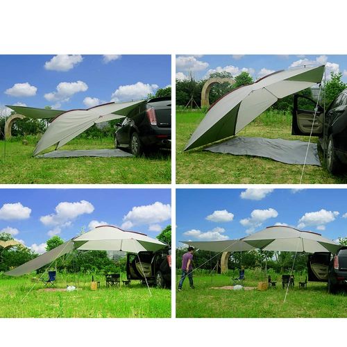  GOFEI Portable Self-Driving Travel Sunshade Tent Camping Family Anti-UV Sun Shelter for Estate Cars and Small SUV/MPV Vehicles