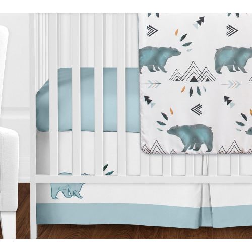  Bear Mountain Watercolor Baby Boy Crib Bedding Set without Bumper by Sweet Jojo Designs - 4 pieces