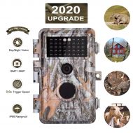 BlazeVideo Night Vision 65ft 16MP HD 1920x1080P Video Game Trail Camera Hunters Wildlife Hunting Cam No Glow IR LED PIR Motion Sensor Activated IP66 Waterproof & Password Protected