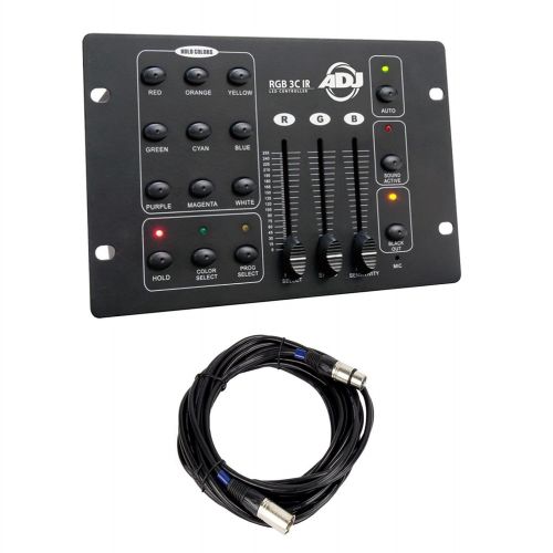  ADJ Products American DJ 3-Channel RGB LED Effect DMX Light Controller and 25 Foot DMX Cable