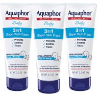 [아마존베스트]Aquaphor Baby 3 in 1 Diaper Rash Cream - Prevents, Soothes and Treats Diaper Rash - 3.5 oz. Tube (Pack of 3)