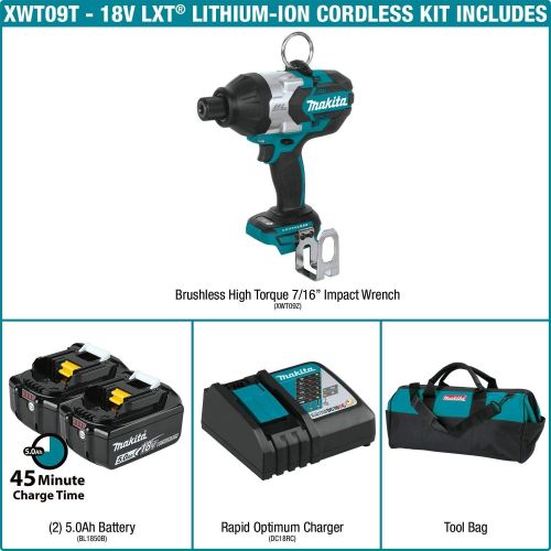  Makita XWT09Z LXT Lithium-Ion Brushless Cordless High Torque Hex Impact Wrench, 18V716