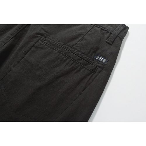  SSLR Mens Classic Fit Flat Front Casual Cotton Shorts