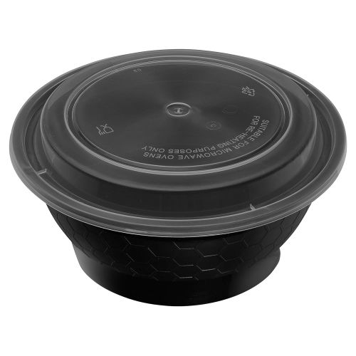  EcoQuality Meal Prep Containers [150 Pack] Round Bowls with Lids, Food Storage Bento Box, Microwavable, Premium Bowl, Stir Fry | Lunch Boxes | BPA Free | Freezer/Dishwasher Safe |