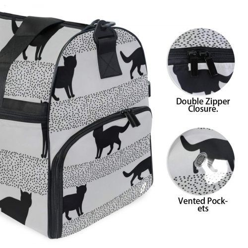  All agree Cats Black Gym Bags for Men&Women Duffel Bag Weekender Bag with Shoe Compartment
