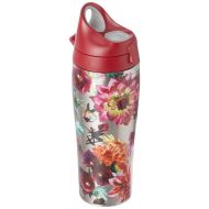 Tervis 1298873 Romantic Floral Stainless Steel Insulated Tumbler with Maroon Lid 24oz Water Bottle Silver