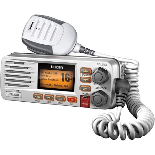  [아마존베스트]Uniden UM380 25 Watt Fixed Mount Marine VHF Radio, Class D, DSC, Waterproof Level IPX4/JIS4, S,A,M,E, Emergency/ NOAA Weather Alert, USA/International and Canadian Marine Channels