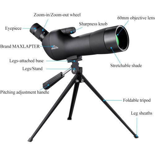  BEBANG 20-60x60 Spotting Scope for Bird Watching, Waterproof Zoom Scope with high Definition, FMC Coated Optical Lens, for Target Shooting, with a Tripod, Smartphone Adapter, Canon