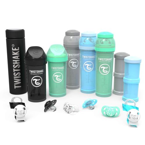  TWISTSHAKE Twistshake Large Starter Bundle for Boys with (3) Anti-Colic Baby Bottles 11oz (2) Kid Cups 12oz, 2X...