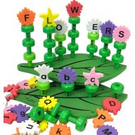 [아마존 핫딜]  [아마존핫딜]Skoolzy Preschool Learning Toys - Alphabet Puzzle - Flowers ABC Learning for Kids - Montessori Peg Board Toddler Toys for Boys, Girls | Educational Spelling Option to Wooden Letter