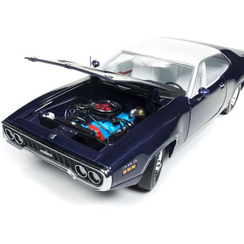  Auto World NEW DIECAST TOYS CAR AUTO WORLD 1:18 AMERICAN MUSCLE - MUSCLE CAR & CORVETTE NATIONALS - 1971 PLYMOUTH SATELLITE SEBRING PLUS PURPLE WITH WHITE TOP AMM1146
