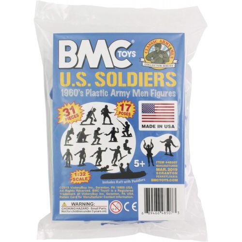  BMC Toys BMC Marx Plastic Army Men US Soldiers - Blue 31pc WW2 Figures - Made in USA