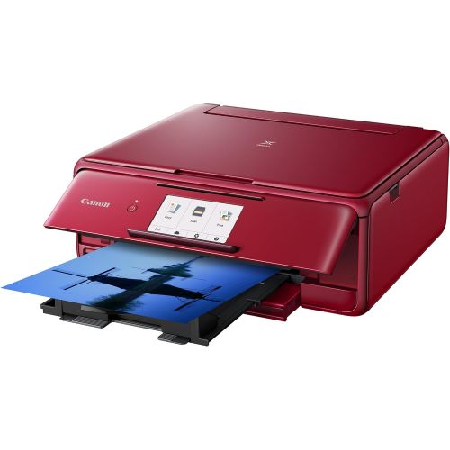 캐논 Canon Office Products 2230C042 TS8120 Wireless All-in-One Printer with Scanner and Copier: Mobile and Tablet Printing, with Airprint(TM) and Google Cloud Print Compatible, Red