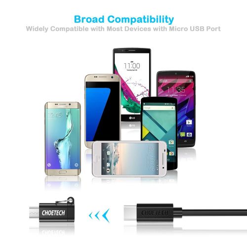  [아마존 핫딜]  [아마존핫딜]CHOETECH USB C (Female) auf Micro USB (Male) Adapter (2-Pack), Micro-USB Input in USB Type-C, Unterstuetzt Charging & Sync fuer Samsung Galaxy S7/S7 Edge, LG G4, Nexus 5/6 und andere