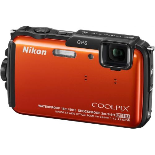  Nikon COOLPIX AW110 Wi-Fi and Waterproof Digital Camera with GPS (Orange) (OLD MODEL)