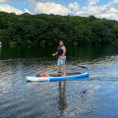  WOWSEA Inflatable 10.6 Stand Up Paddle Board AN17 iSUP Package Includes Adjustable Paddle Travel Backpack Coil Leash for Youth and Adult