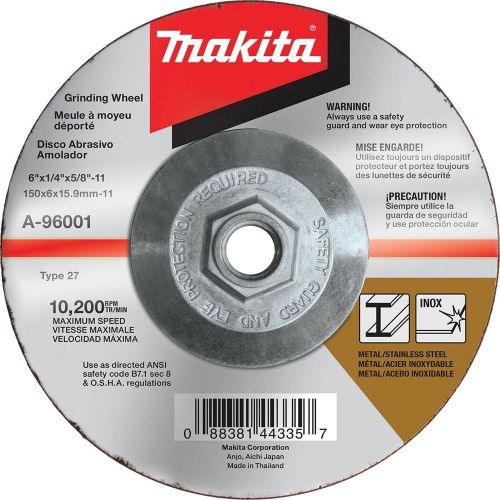  Makita A-96001-25 36 Grit Hubbed INOX Grinding Wheel (Pack of 25), 6 x 14 x 58-11