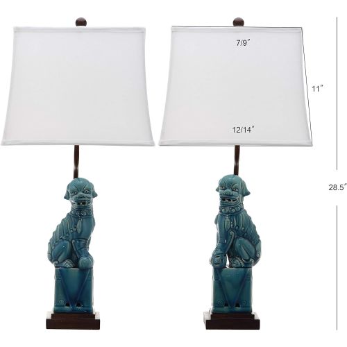  Safavieh Lighting Collection Foo Dog White 28-inch Table Lamp (Set of 2)