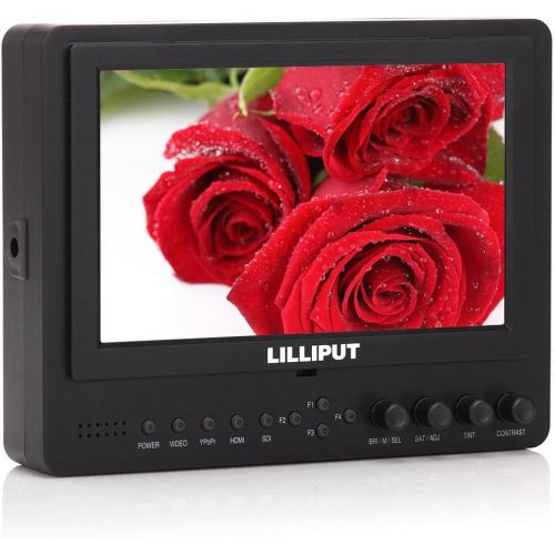  Professional LILLIPUT 7 665 / O 665GL-70NP / HO / Y Color TFT LCD Monitor With HDMI, YPbPr, AV Input HDMI Output / With F-970 & QM91D Battery Plate + Sun Shade Cover / for DSLR Cam