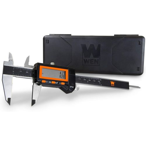  WEN 10764 Electronic 6.1-Inch Stainless Steel Water-Resistant Digital Caliper with LCD Readout and Storage Case, IP54 Rated