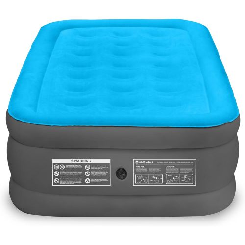  Air Comfort Camp Mate Inflatable Air Mattress: Raised-Profile Bed with External Air Pump