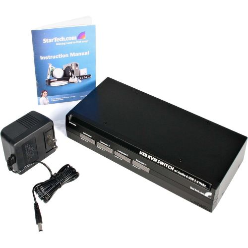 앤커 StarTech.com 4 Port Steel USB KVM Switch with Audio and USB 2.0 Hub (SV431USBA)
