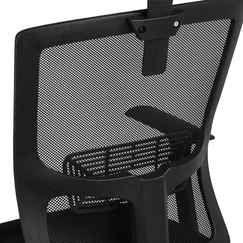  Topeakmart Black Mesh Fabric Office Chair High Back Computer Chair Swivel Executive Office Chair with Height Adjustable HeadrestSeat Cushion & Arms