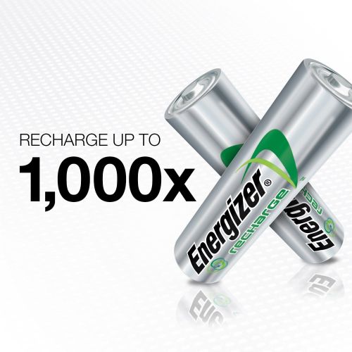  Energizer Rechargeable AA Batteries, NiMH, 2000 mAh, Pre-Charged, 4 count (Recharge Universal)