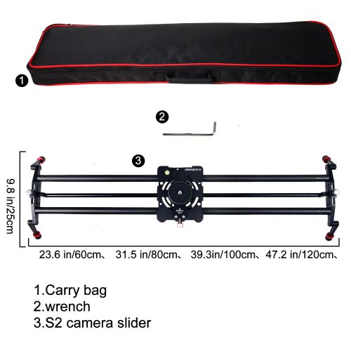  ASHANKS Camera Slider,80CM Carbon Fiber Carbon Fiber Camera Dolly Track Slider Video Stabilizer Rail(Max Load: 8kg18lbs) with Djustable Angle Tube Follow Focus Pan