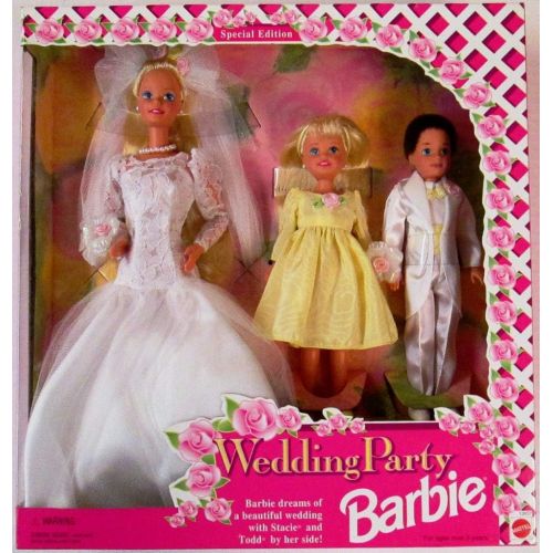 바비 Barbie Wedding Party Giftset Special Edition w Stacie & Todd Dolls (1994)