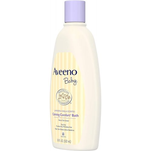  [아마존베스트]Aveeno Baby Calming Comfort Bath with Lavender & Vanilla, Hypoallergenic & Tear-Free, 18 fl. oz