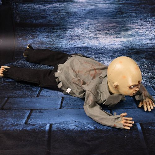  AMOSFUN Halloween Crawling Zombie Creeping Zombie Props Horror Bloody Haunted House Yard Scary Decorations with Battery Operated Control