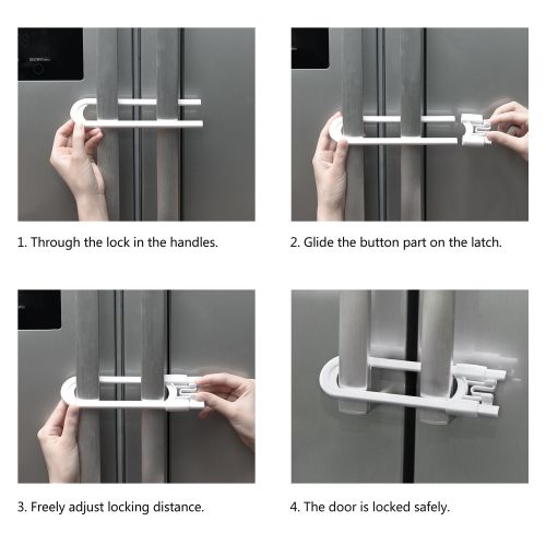  Adoric 8 Pack Child Safety Cabinet Locks, Baby Proofing U Shaped Locks, Childproof Sliding Cabinet Locks For Knobs and Handles, Safety Locks | Easy Install