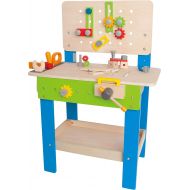 Master Workbench by Hape | Award Winning Kids Wooden Tool Bench Toy Pretend Play Creative Building Set, Height Adjustable 32 Piece Workshop for Toddlers